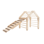 Transformer Kletterdreieck FULL MOON + 1 Rutsche | Natur | 30 Formen | 98 cm | Rutsche wählbar aus 6 Farben - Kletterling – einfach Kind sein