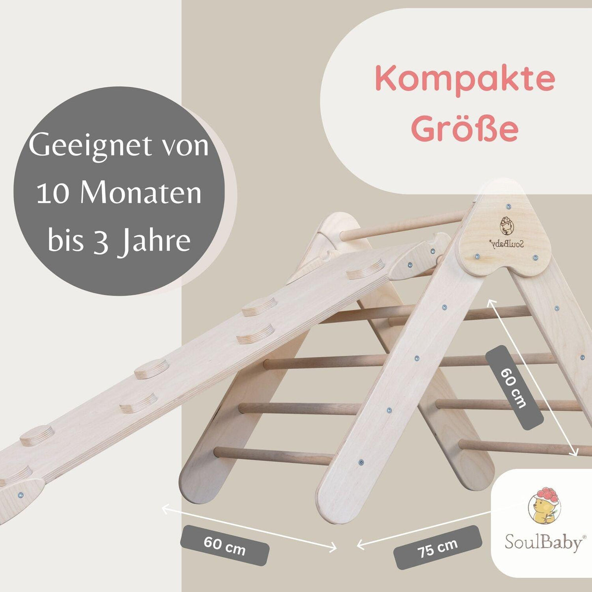 Kletterdreieck mit Rutsche von SOULBABY - Kletterling – einfach Kind sein