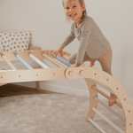Kletterdreieck - Set MOON FLOW Rosé 3 in 1 | Rosa | 57 cm hoch | Rutsche wählbar - Kletterling – einfach Kind sein
