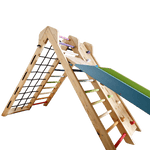 Kletterdreieck ROOT 4 + Rutsche | IN & OUTDOOR | 4 Kletterpfade | 120 cm - Kletterling – einfach Kind sein