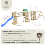 Spielturm GOO SPACE | Klettergerüst OUTDOOR | 3 Türme | 2 Brücken | Matschküche & mehr - Kletterling – einfach Kind sein