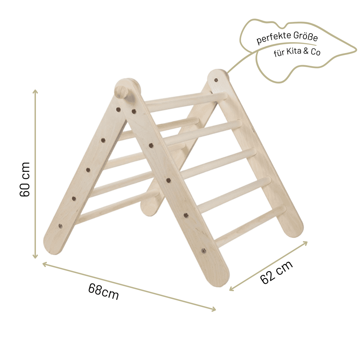 Kletterdreieck - Set ZICKLEIN + Rutschbrett | 5 - fach höhenverstellbar | 60 cm | erweiterbar - Kletterling – einfach Kind sein