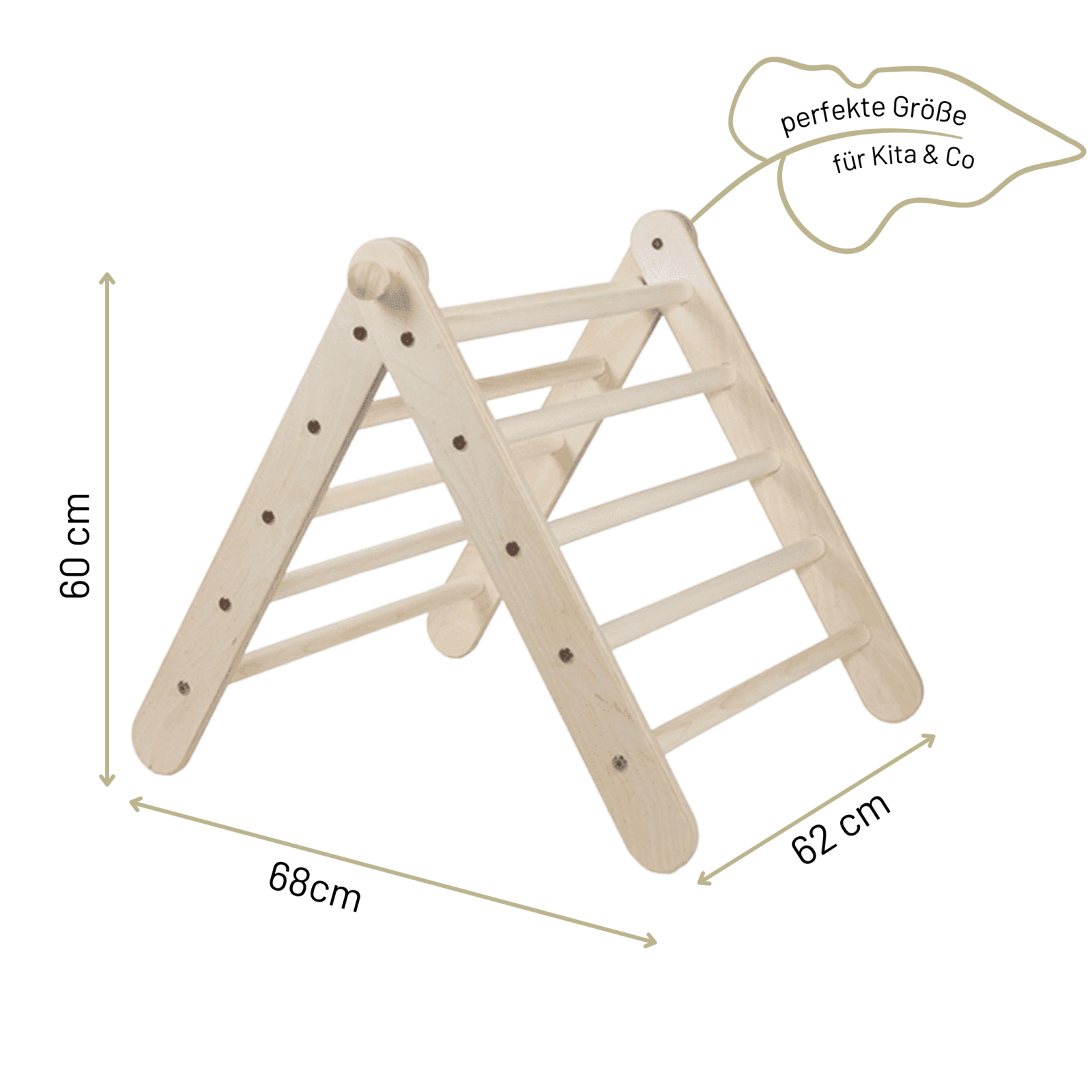Kletterdreieck - Set ZICKLEIN + Rutschbrett | 5 - fach höhenverstellbar | 60 cm | erweiterbar - Kletterling – einfach Kind sein