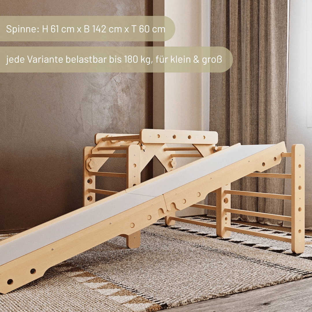 Sprossenwand LOOPO JUNGLE 20in1 | 200 kg belastbar | 2–99 Jahre | 20 Aufbauvariante - Kletterling – einfach Kind sein