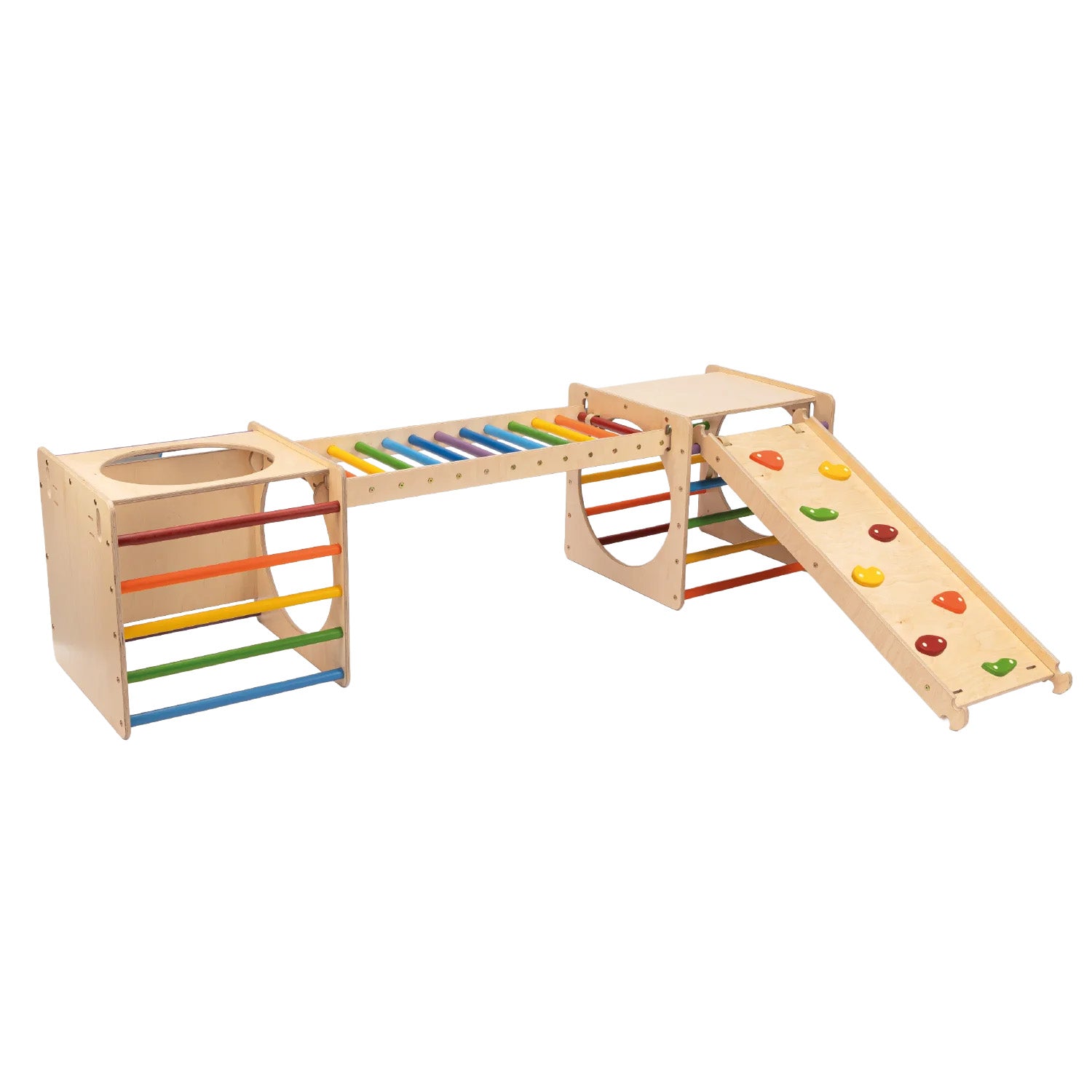 Spielplatz Set BEE CUBE + 2 Kletterrutschen | 2 Kletterwürfel | 58 cm | in 3 Farben - Kletterling – einfach Kind sein