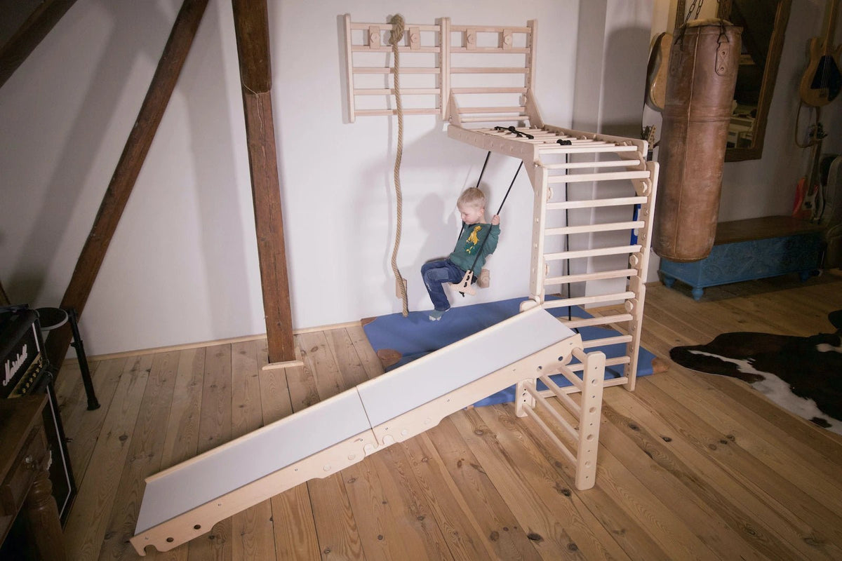 Sprossenwand | EMMA | 40 - in - 1 | EMMA | 200Kg belastbar I 3–99 Jahre | 40 Aufbauvarianten - Kletterling – einfach Kind sein
