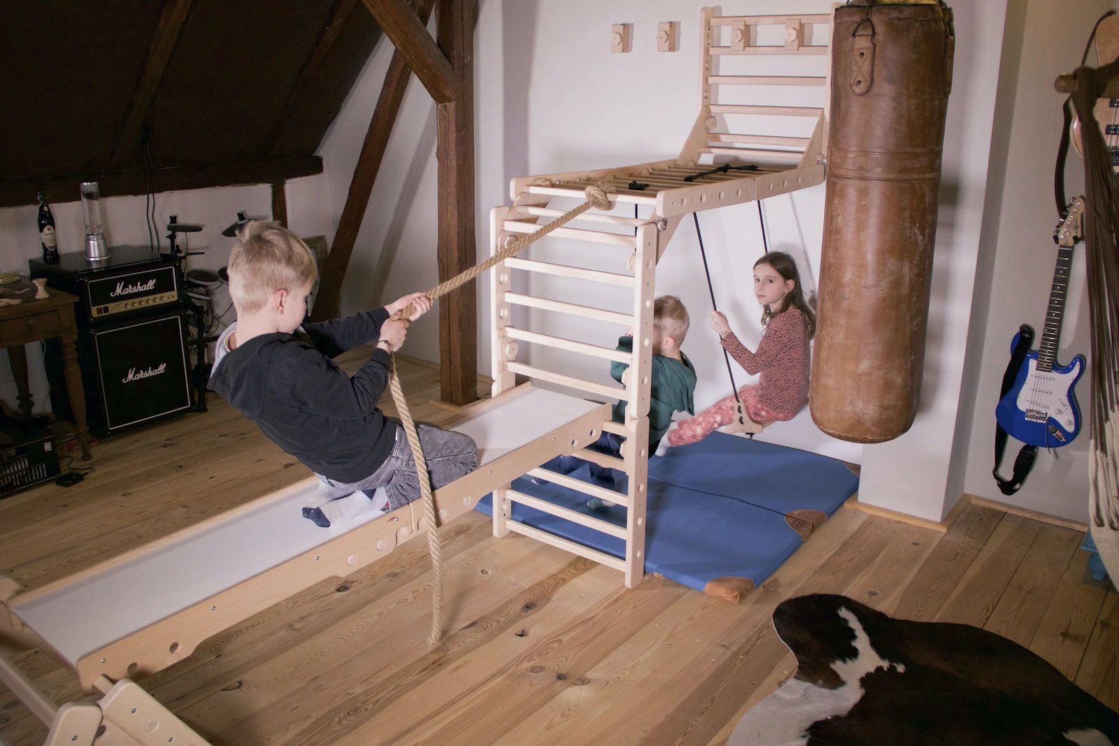 Sprossenwand | EMMA | 40 - in - 1 | EMMA | 200Kg belastbar I 3–99 Jahre | 40 Aufbauvarianten - Kletterling – einfach Kind sein