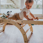 höhenverstellbares Kletterdreieck - Set ZICKENLING SET | 5 - fach verstellbar | 60cm| Dreieck + Rutsche + Bogen - Kletterling – einfach Kind sein
