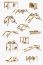 Verstellbares Kletterdreieck FULL MOON + 2 RUTSCHEN | GRÜN | 30 Formen | 98 x 67,5 cm | max. 50 kg - Kletterling – einfach Kind sein