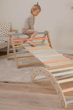 Kletterrutsche MOON - Hühnerleiter | bunt pastell | 2 Seiten | 111 x 43 cm - Kletterling – einfach Kind sein