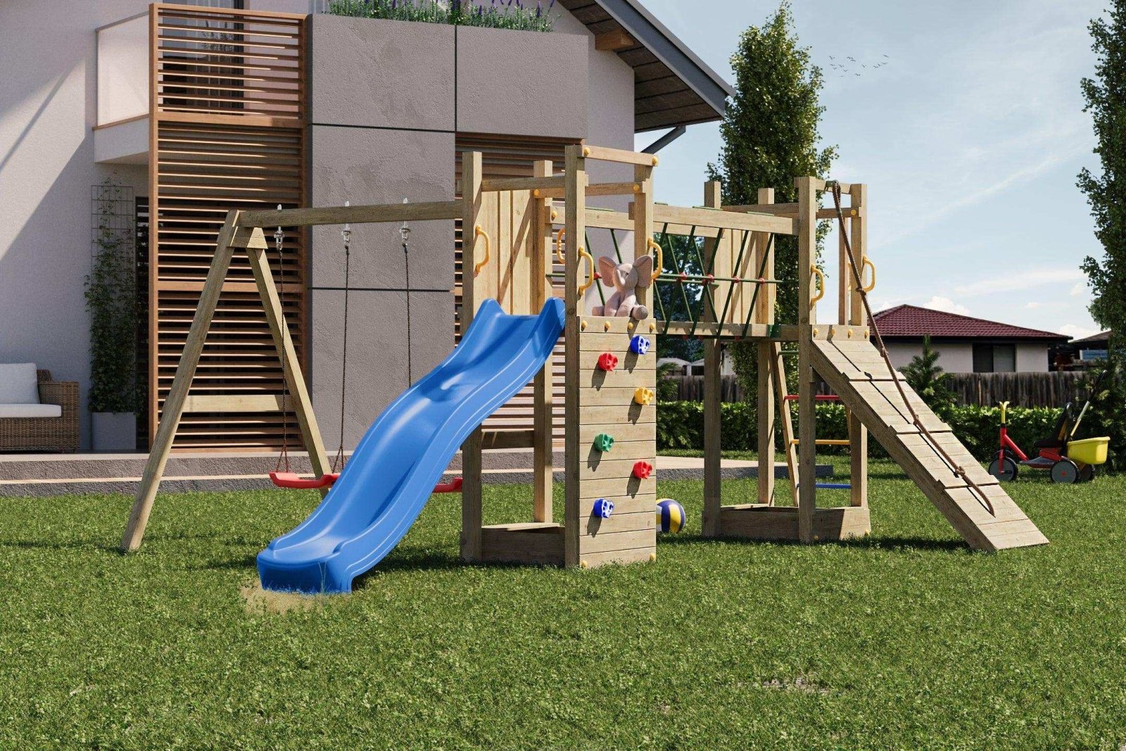 Spielturm Maxi Funny Exposure - Kletterling – einfach Kind sein