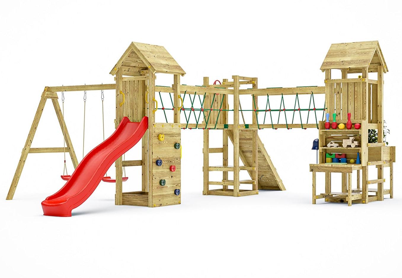Spielturm Maxi Funny Optimizer - Kletterling – einfach Kind sein