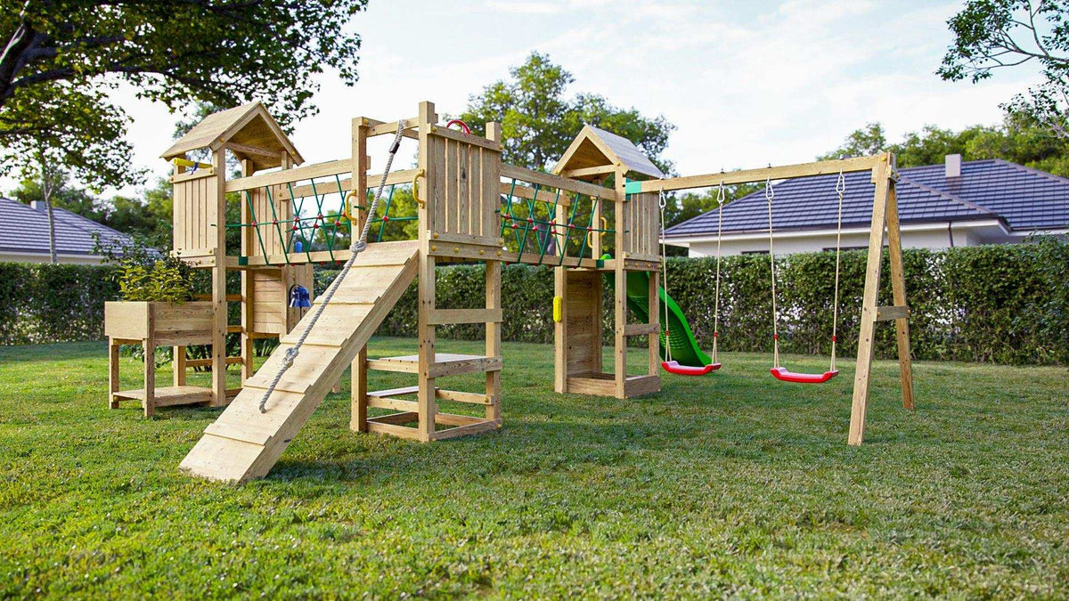 Spielturm Maxi Funny Optimizer - Kletterling – einfach Kind sein