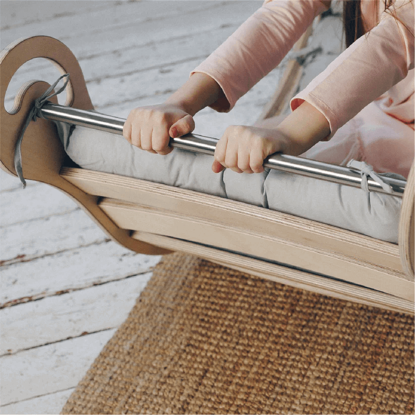 Spielset "Dynamik" pastell - Montessori - Bogen mit Rutsche und Kissen - Kletterling – einfach Kind sein