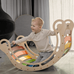 Spielset "Energetic" natur - XXL Bogen mit Rutsche und Kissen - Kletterling – einfach Kind sein