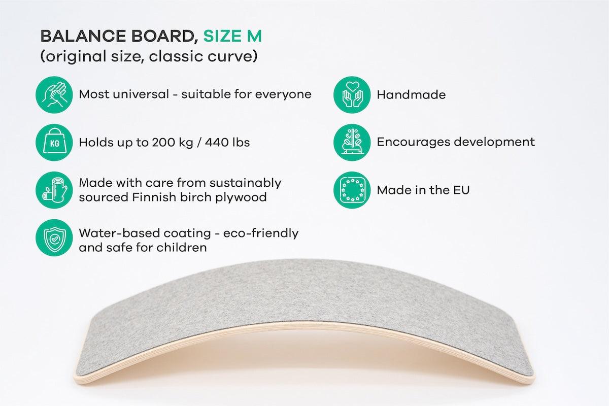 Balance Board aus Holz mit Filz - Unterseite von leg&go - Kletterling – einfach Kind sein
