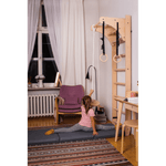 Sprossenwand BENCH PLAYGYM | Turnringe, Kletterseil, Tellerschaukel | 220 cm x 64 cm - Kletterling – einfach Kind sein