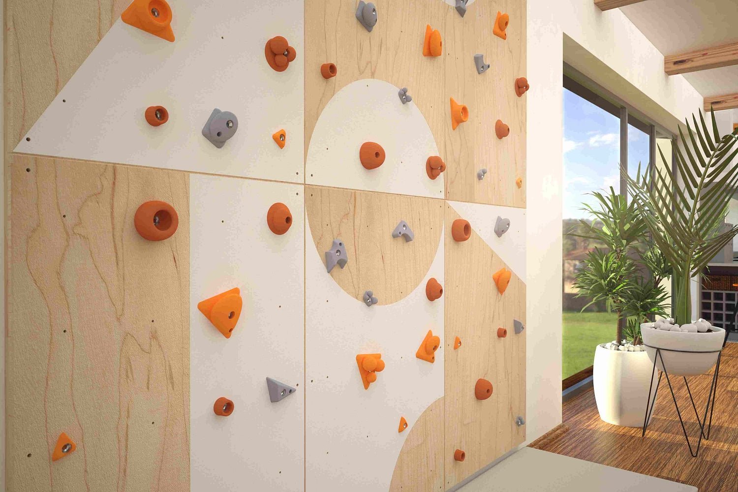 Kletterwand BK INDOOR aus 6 Teilen | 236 cm x 234 cm | inkl. 45 Griffen | 120 Loch - Kletterling – einfach Kind sein