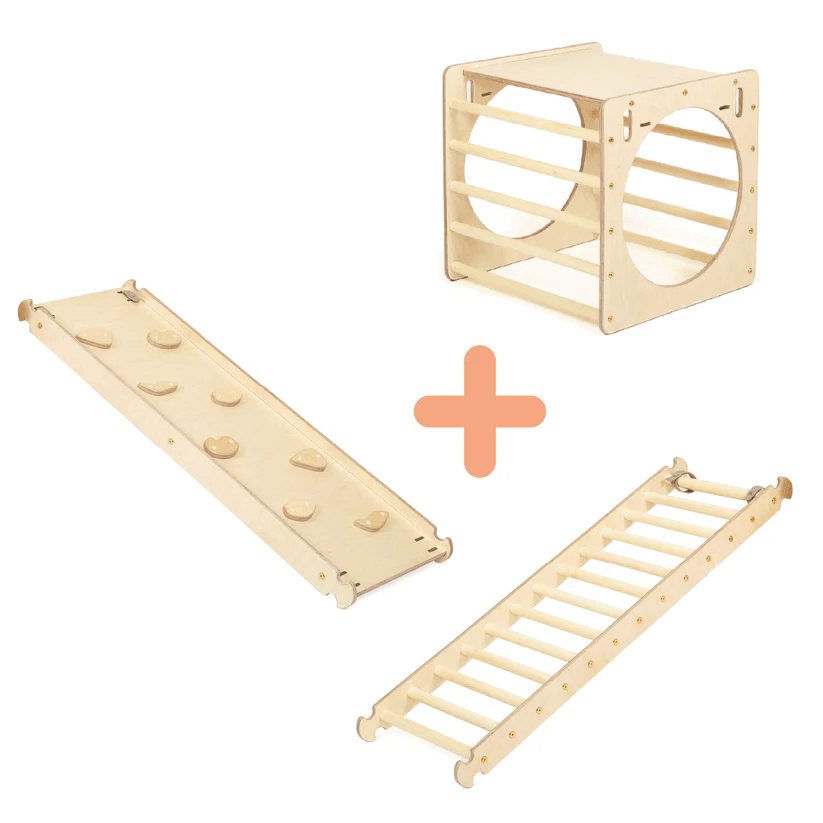 Spielset "Freunde" pastell - Kletterwürfel mit einer Kletter - und Rutschrampe - Kletterling – einfach Kind sein