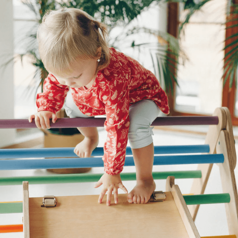 Spielset "Classic" pastell - Kletterdreieck mit Kletterrutsche - Kletterling – einfach Kind sein