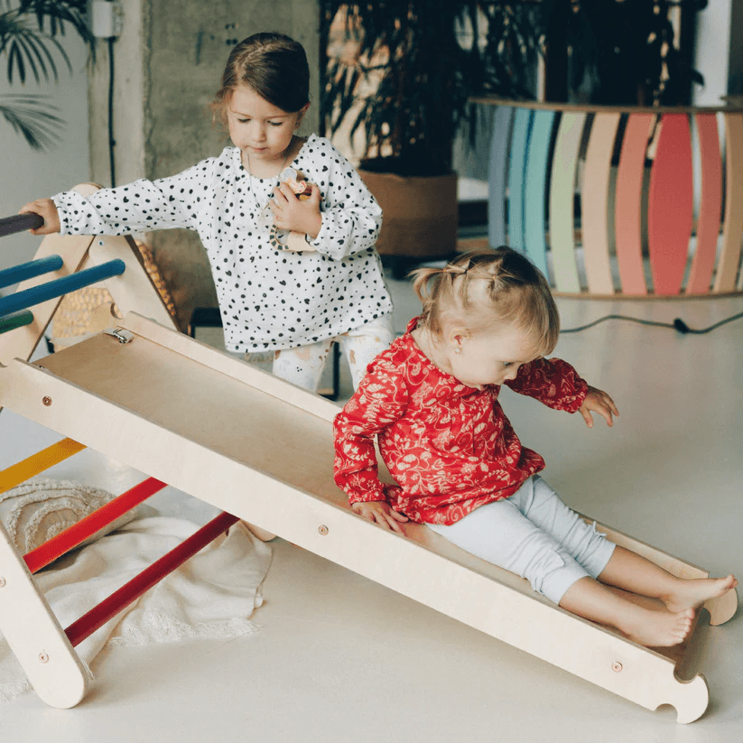 Spielset "Classic" pastell - Kletterdreieck mit Kletterrutsche - Kletterling – einfach Kind sein