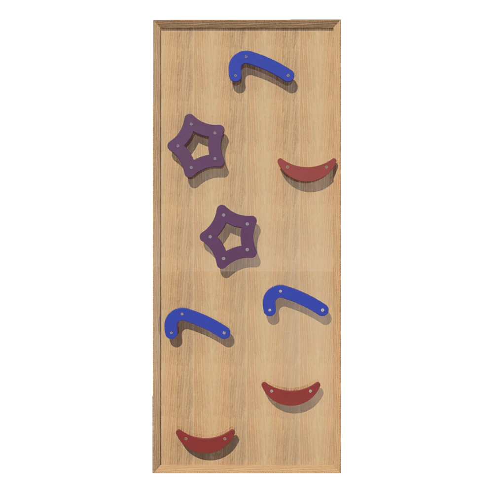 Kletterwand Set STERNE THIEME | Kletterwand & Sprossenwand | 8 bunte Klettergriffe - Kletterling – einfach Kind sein