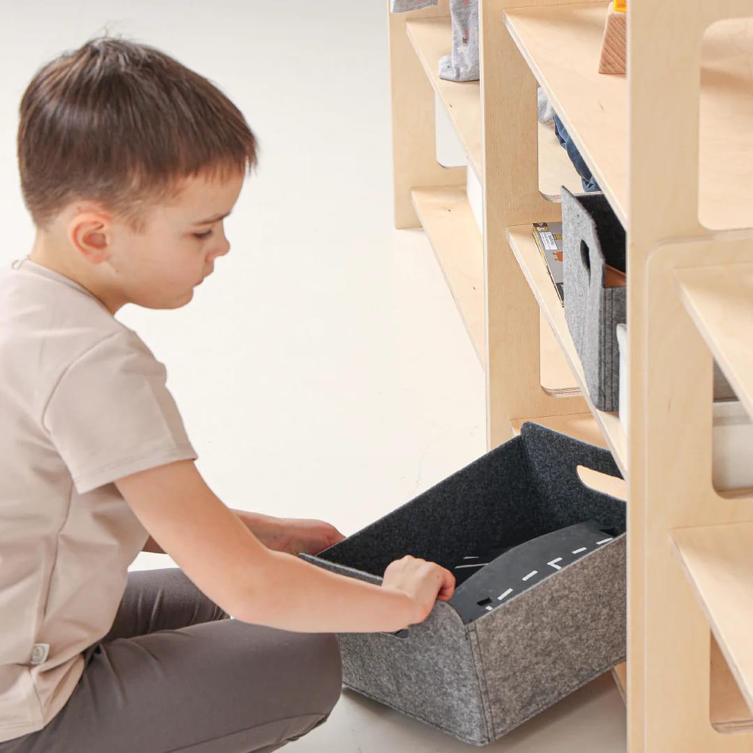 Montessori Eckregal mit drei Etagen - Kletterling – einfach Kind sein
