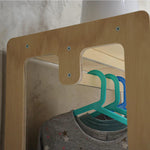 Montessori Kleiderschrank mit drei Etagen und Kleiderstange - Kletterling – einfach Kind sein