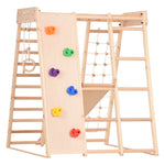 Klettergerüst PRO NATUR GYM | Sprossenwand, Rutsche, Ringe, Monkey Bar | ab 3 Jahren - Kletterling – einfach Kind sein