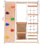 Klettergerüst PRO WHITE GYM | Sprossenwand, Ringe, Rutsche, Monkey Bar | ab 3 Jahren - Kletterling – einfach Kind sein