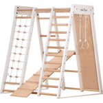 Klettergerüst PRO WHITE GYM | Sprossenwand, Ringe, Rutsche, Monkey Bar | ab 3 Jahren - Kletterling – einfach Kind sein