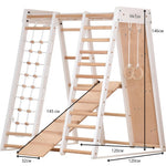 Klettergerüst PRO WHITE GYM | Sprossenwand, Ringe, Rutsche, Monkey Bar | ab 3 Jahren - Kletterling – einfach Kind sein