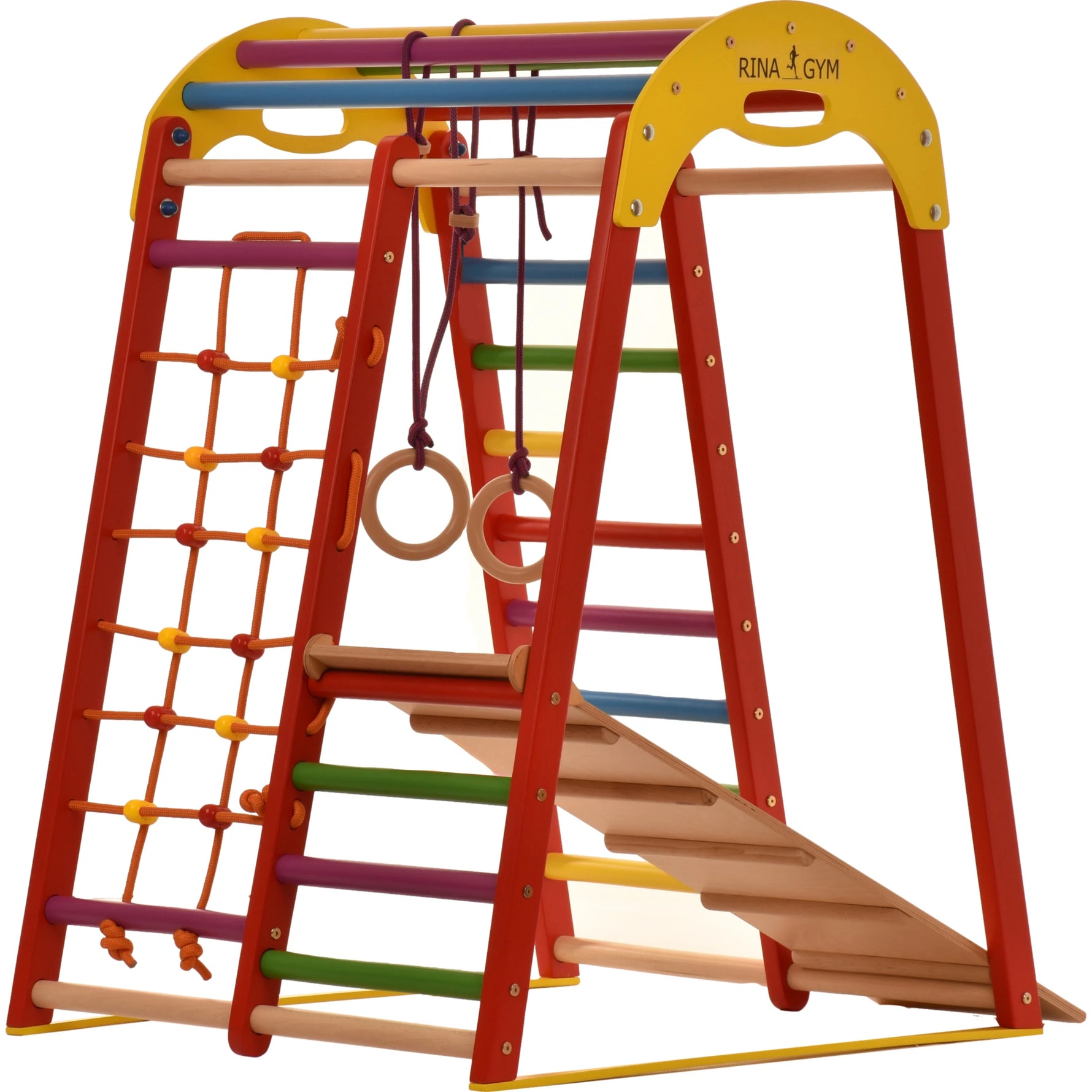 Klettergerüst PIPPI LANGSTRUMPF GYM | Sprossenwand, Netz, Ringe | ab 3 Jahren - Kletterling – einfach Kind sein