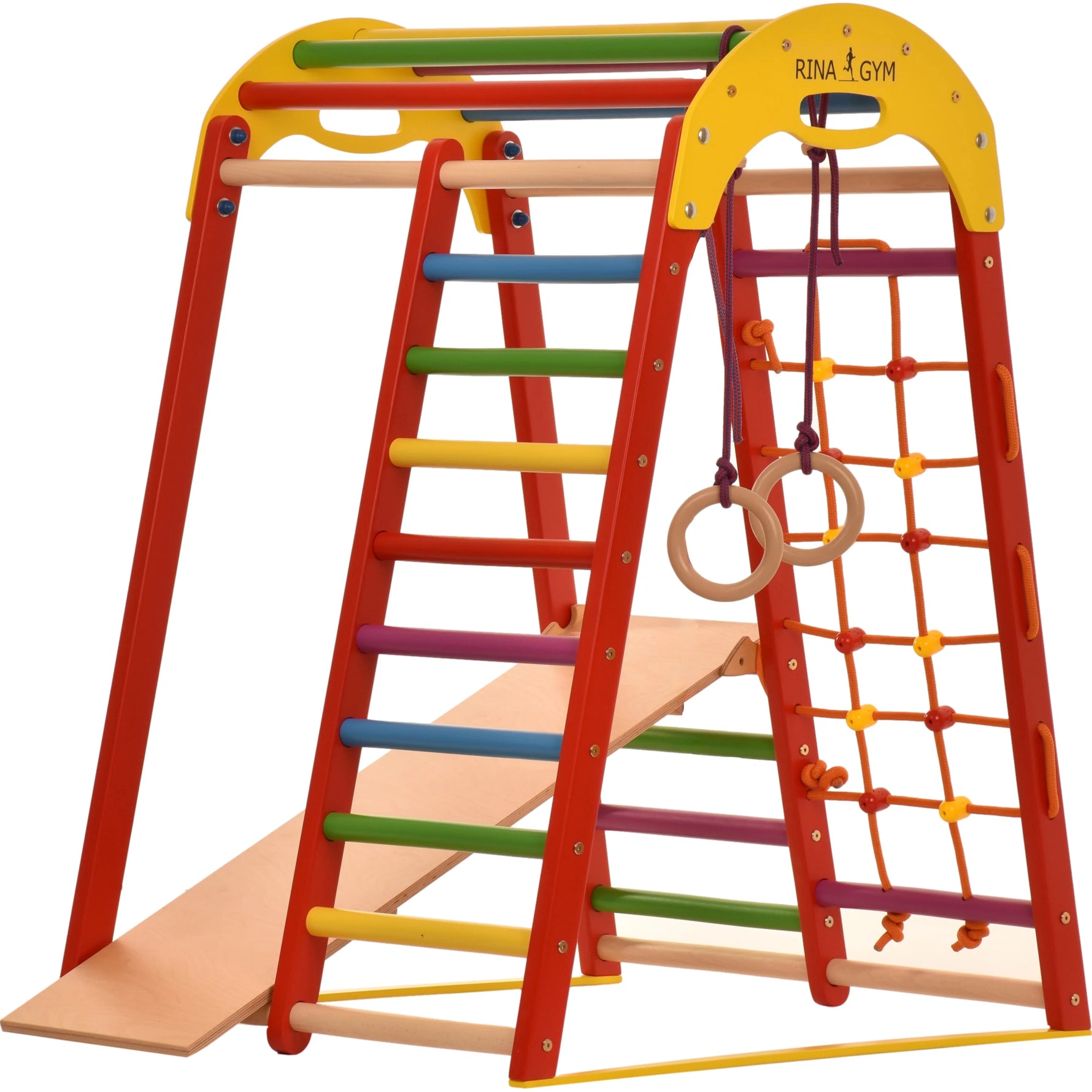 Klettergerüst PIPPI LANGSTRUMPF GYM | Sprossenwand, Netz, Ringe | ab 3 Jahren - Kletterling – einfach Kind sein