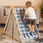 Kletterdreieck ORANG - UTAN UP | 3 - seitig | 87cm | mit Netz, Sprossen - und Kletterseite - Kletterling – einfach Kind sein