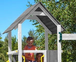 Spielturm GOO CAROL 2 | Klettergerüst OUTDOOR | in 3 Farben | bis zu 7 Kinder | Holzdach - Kletterling – einfach Kind sein