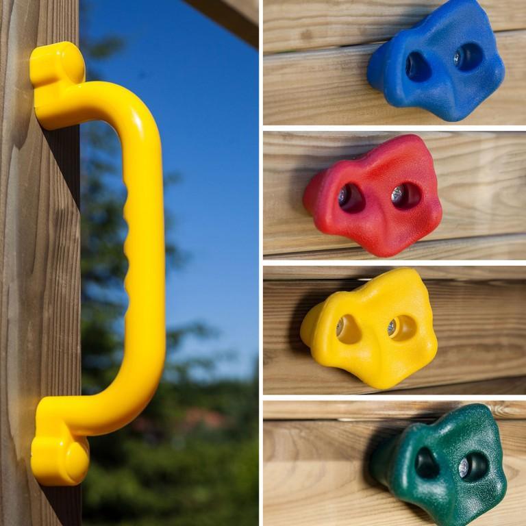 Spielturm für bis zu 7 Kinder - Klettergerüst Carol 2 - teak - Kletterling – einfach Kind sein