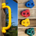 Spielturm für bis zu 7 Kinder - Klettergerüst Carol 2 - teak - Kletterling – einfach Kind sein