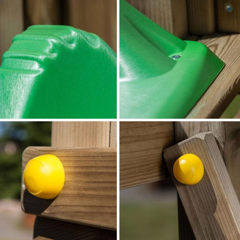 Spielturm für bis zu 7 Kinder - Klettergerüst Carol 2 - teak - Kletterling – einfach Kind sein