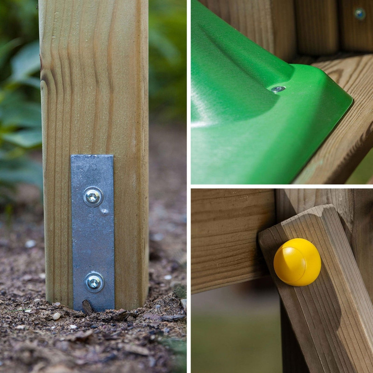 Spielturm für bis zu 7 Kinder - Klettergerüst Carol 2 - teak - Kletterling – einfach Kind sein