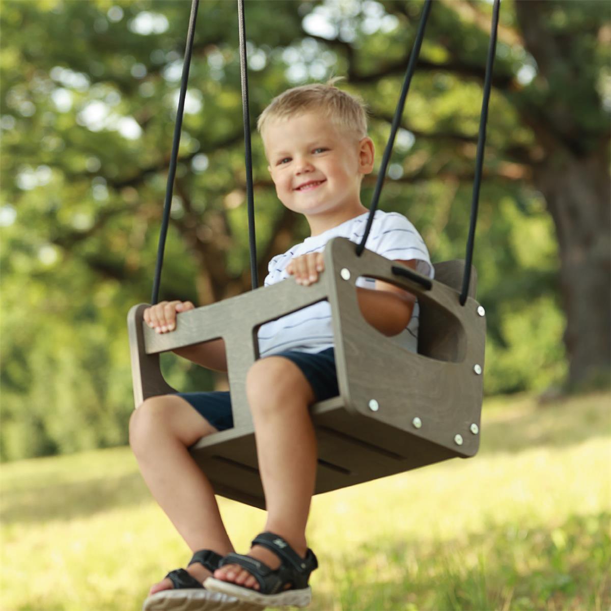 Baby Schaukel für Kinder Set grau - Kletterling – einfach Kind sein