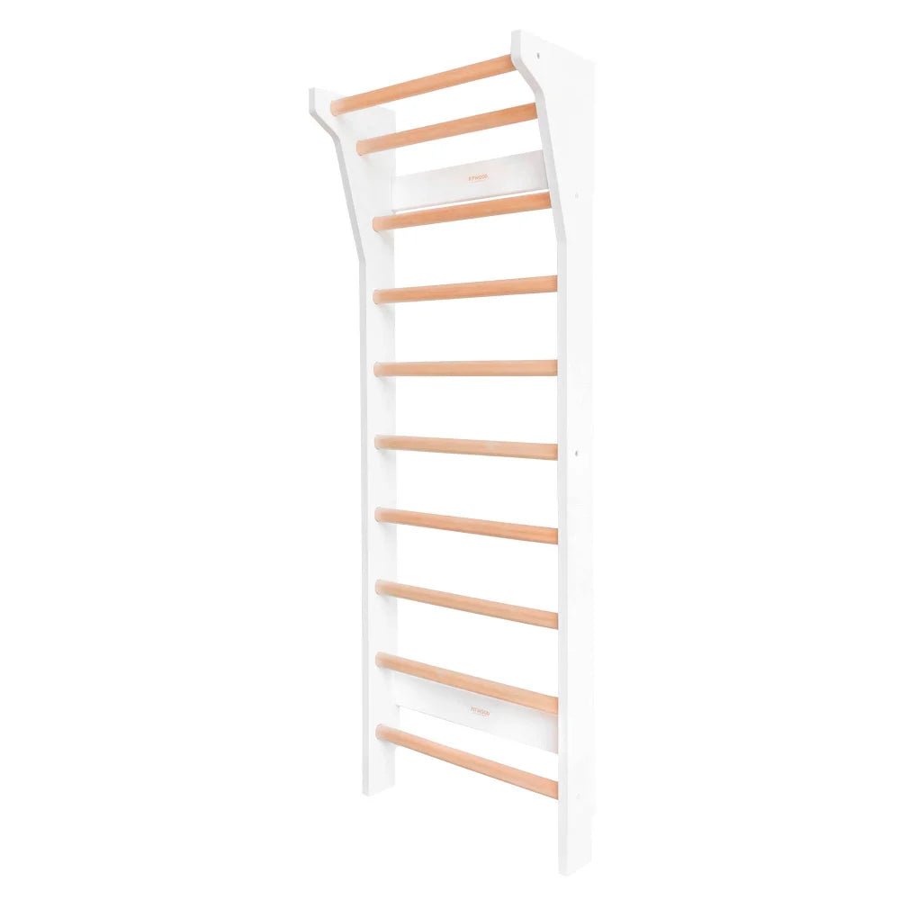 Sprossenwand FITWOOD MINI | Pink, Weiß, Nussbraun | 190 cm x 68 cm - Kletterling – einfach Kind sein